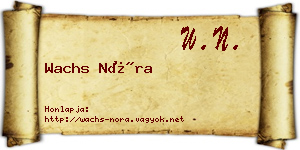 Wachs Nóra névjegykártya